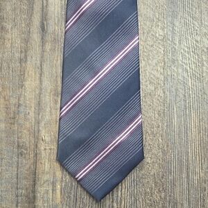 Giorgio Armani Black and Purple Striped Tie